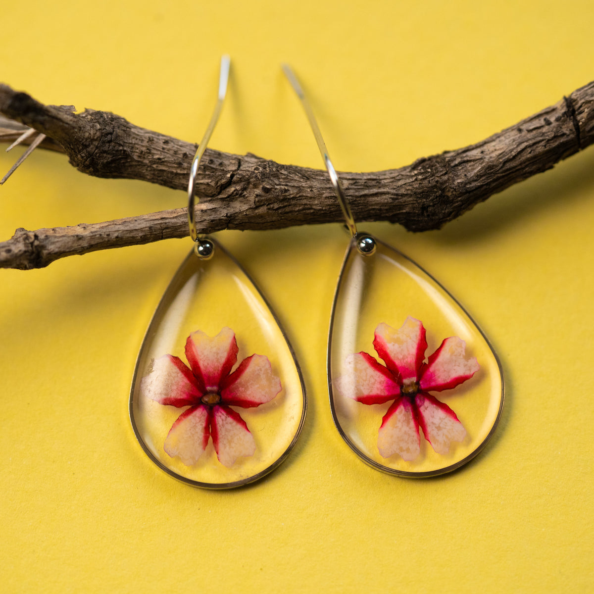 Blushing Harmony: Red and White Flowers Embracing Your Ears